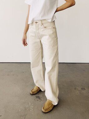 Hey Gang The Wide Slouch in White Size 27